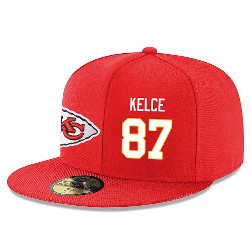 NFL Kansas City Chiefs #87 Travis Kelce Stitched Snapback Adjustable Player Hat - Red/White